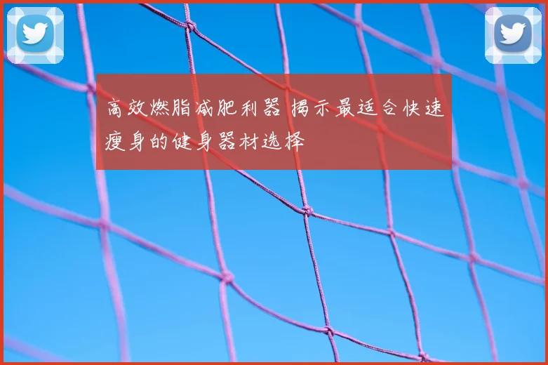 高效燃脂减肥利器 揭示最适合快速瘦身的健身器材选择